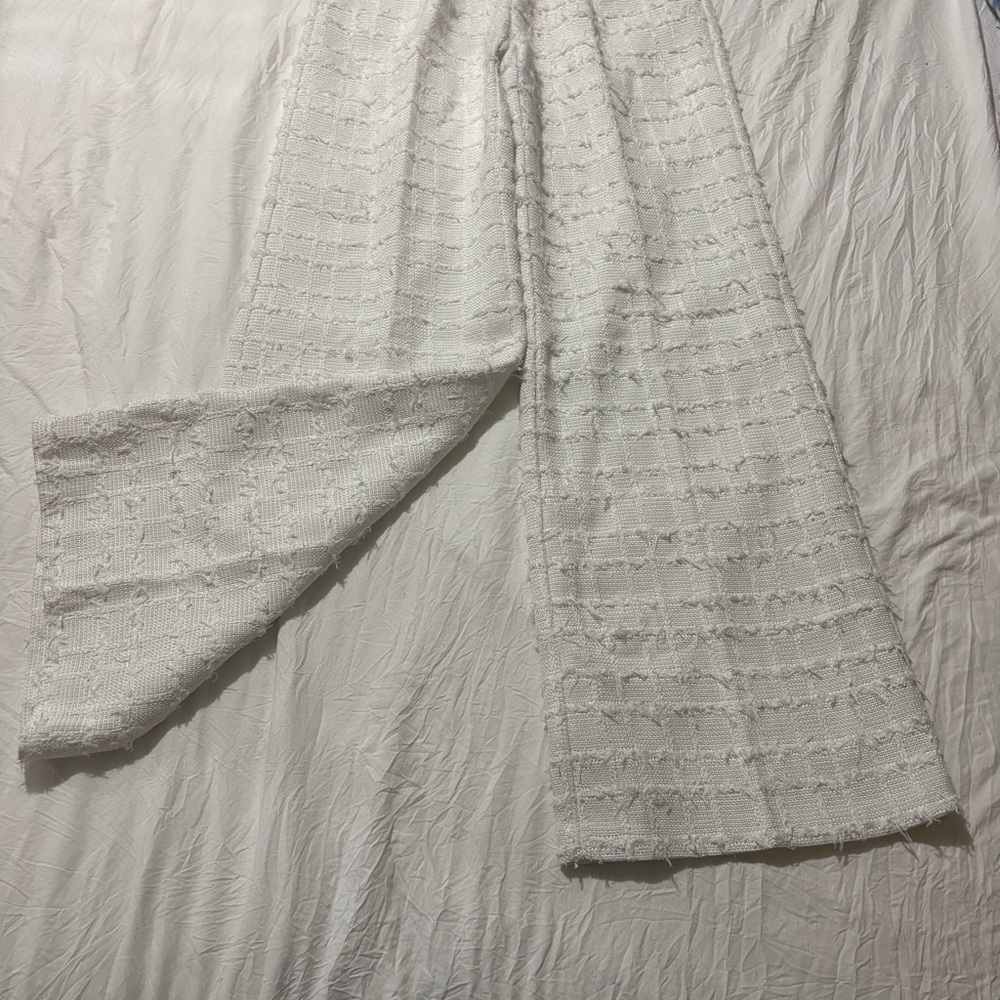 Amanda Uprichard Jane Pants in Kerrigan White Tweed Wide Leg Pants - Picture 6 of 12
